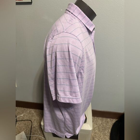 FootJoy Mens XL Purple Striped Mens Short Sleeve Polo - Picture 4 of 7